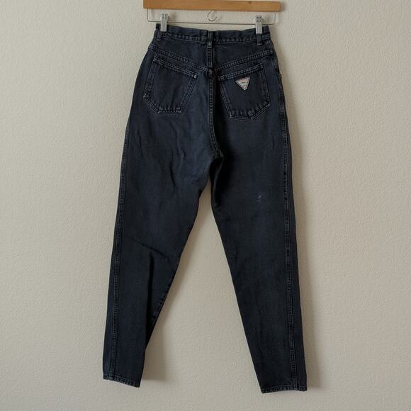 Vintage Womens Mom Jeans 7 100% Cotton 90s High Rise Gray Blue Button Fly Front - Picture 7 of 8